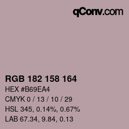 カラーコード: RGB 182 158 164 | qconv.com