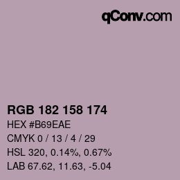 Color code: RGB 182 158 174 | qconv.com