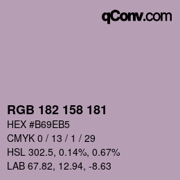 Color code: RGB 182 158 181 | qconv.com