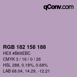 Color code: RGB 182 158 188 | qconv.com
