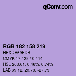 カラーコード: RGB 182 158 219 | qconv.com