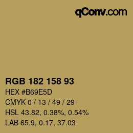 カラーコード: RGB 182 158 93 | qconv.com