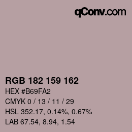 Color code: RGB 182 159 162 | qconv.com