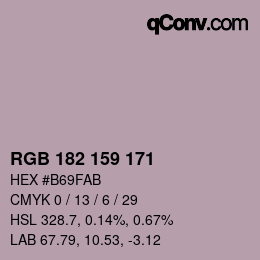 Color code: RGB 182 159 171 | qconv.com