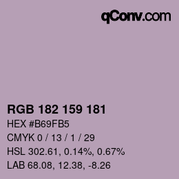 Color code: RGB 182 159 181 | qconv.com