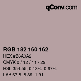 Farbcode: RGB 182 160 162 | qconv.com