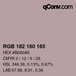 Color code: RGB 182 160 165 | qconv.com