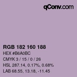 Color code: RGB 182 160 188 | qconv.com