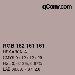 Color code: RGB 182 161 161 | qconv.com