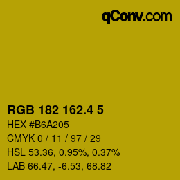 カラーコード: RGB 182 162.4 5 | qconv.com