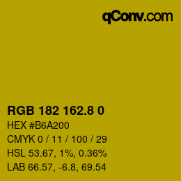 カラーコード: RGB 182 162.8 0 | qconv.com