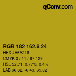 カラーコード: RGB 182 162.8 24 | qconv.com
