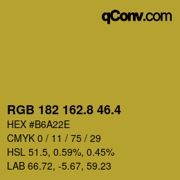 カラーコード: RGB 182 162.8 46.4 | qconv.com