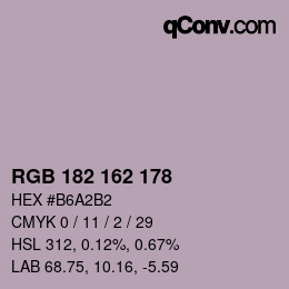 Color code: RGB 182 162 178 | qconv.com