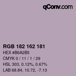 Color code: RGB 182 162 181 | qconv.com