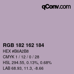 Color code: RGB 182 162 184 | qconv.com