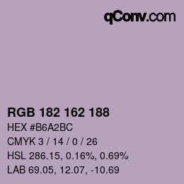 Color code: RGB 182 162 188 | qconv.com