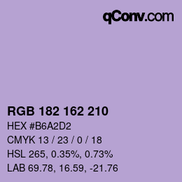 カラーコード: RGB 182 162 210 | qconv.com