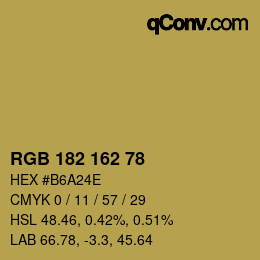 カラーコード: RGB 182 162 78 | qconv.com