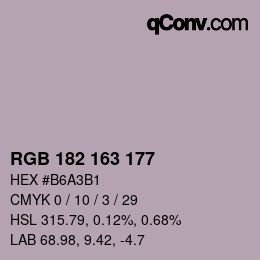 Color code: RGB 182 163 177 | qconv.com