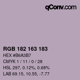 Color code: RGB 182 163 183 | qconv.com
