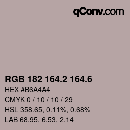 カラーコード: RGB 182 164.2 164.6 | qconv.com