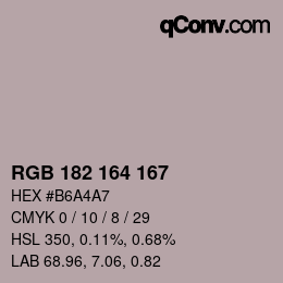 Color code: RGB 182 164 167 | qconv.com