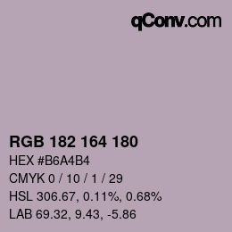 Color code: RGB 182 164 180 | qconv.com