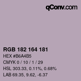 Farbcode: RGB 182 164 181 | qconv.com