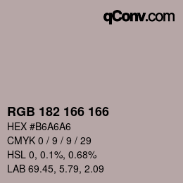 Color code: RGB 182 166 166 | qconv.com