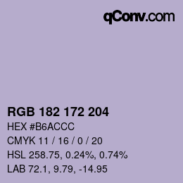 Color code: RGB 182 172 204 | qconv.com