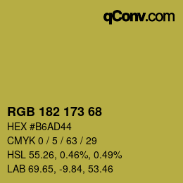 颜色代码: RGB 182 173 68 | qconv.com