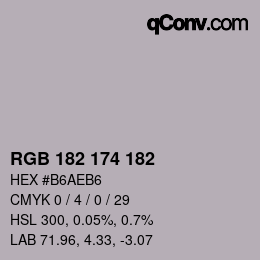 Color code: RGB 182 174 182 | qconv.com