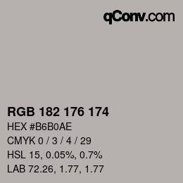Code couleur: RGB 182 176 174 | qconv.com