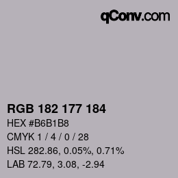 颜色代码: RGB 182 177 184 | qconv.com