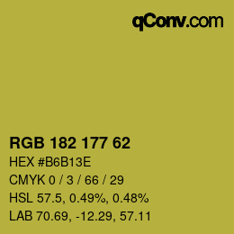 Color code: RGB 182 177 62 | qconv.com