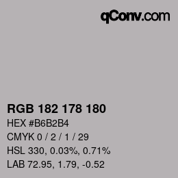 Color code: RGB 182 178 180 | qconv.com