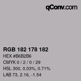 Code couleur: RGB 182 178 182 | qconv.com
