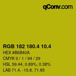 カラーコード: RGB 182 180.4 10.4 | qconv.com