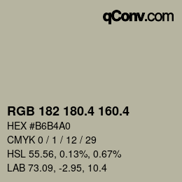 カラーコード: RGB 182 180.4 160.4 | qconv.com