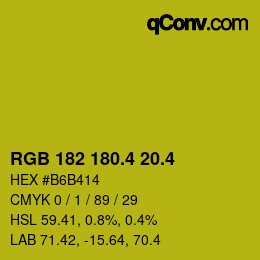 カラーコード: RGB 182 180.4 20.4 | qconv.com