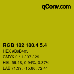 カラーコード: RGB 182 180.4 5.4 | qconv.com