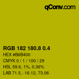 カラーコード: RGB 182 180.8 0.4 | qconv.com