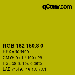 カラーコード: RGB 182 180.8 0 | qconv.com