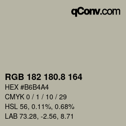 Color code: RGB 182 180.8 164 | qconv.com