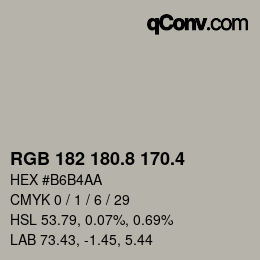 カラーコード: RGB 182 180.8 170.4 | qconv.com