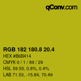 カラーコード: RGB 182 180.8 20.4 | qconv.com