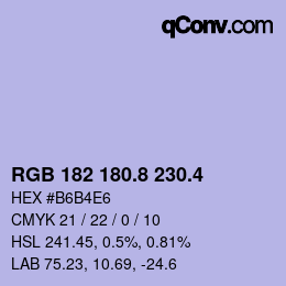 カラーコード: RGB 182 180.8 230.4 | qconv.com