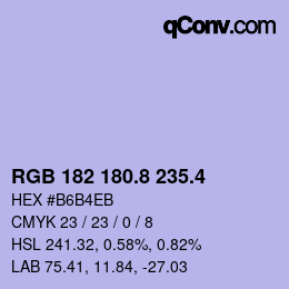 カラーコード: RGB 182 180.8 235.4 | qconv.com