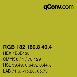 カラーコード: RGB 182 180.8 40.4 | qconv.com
